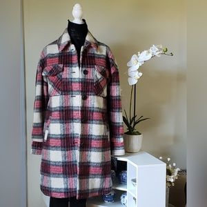 Host Pick 🎉 NWT LUCKY BRAND Ivory and red tartan plaid shirt jacket with tag